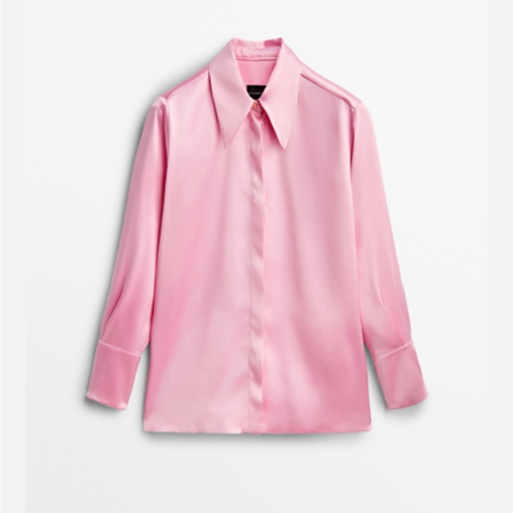 Massimo Dutti Silk Pink Blouse